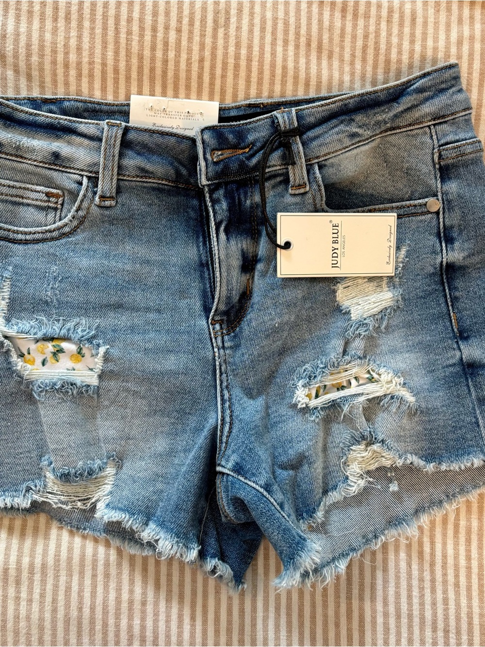 Judy Blue Light Blue Distressed Denim Cutoff Shorts
